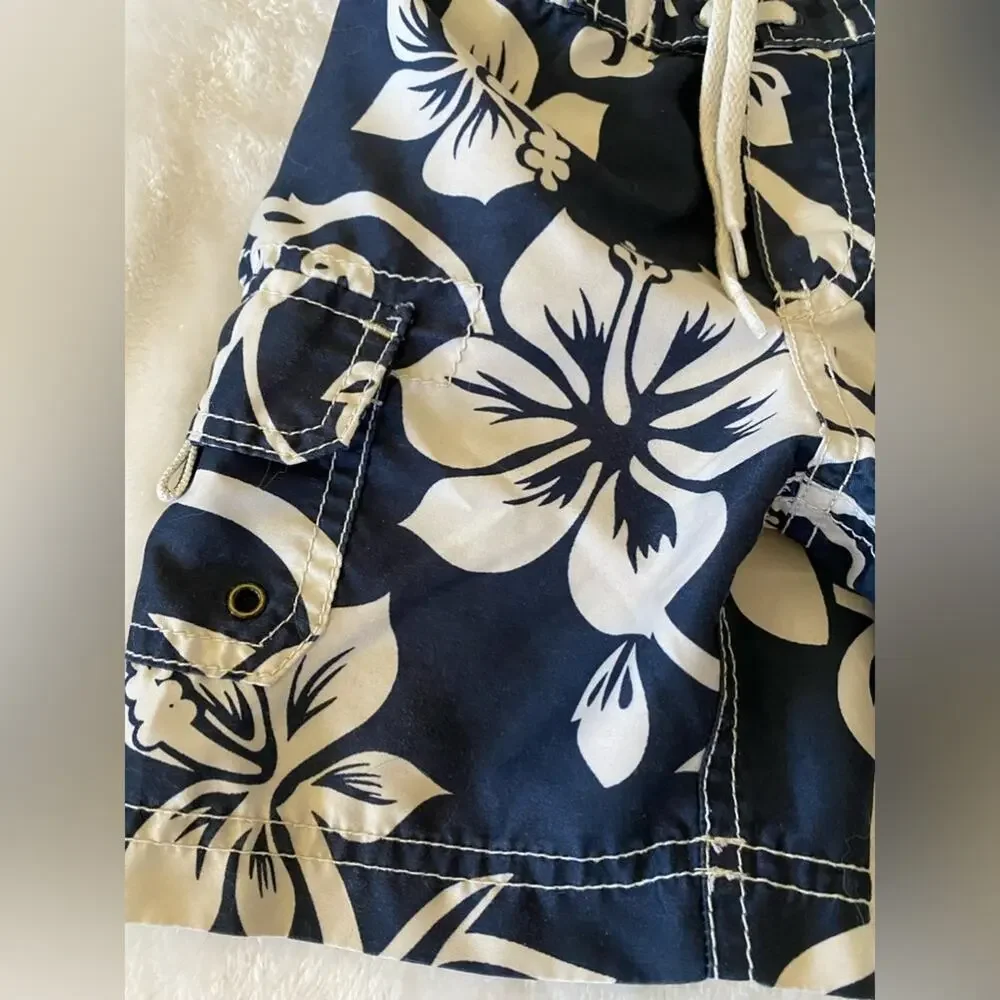 Blue and White Old Navy 18-24 months swim trunks mesh liner
